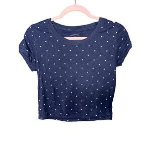 Aero Seriously Soft Baby Tee Crop Top Small Stars Blue Top Size Small Comfort